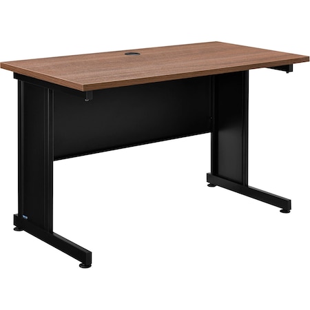 Interion By Global Industrial Office Desk, 24 in D X 30 in H, 48 in W X Steel Frame, Laminate Top, Walnut 240344WN